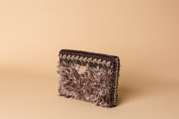 crochet bag in brown